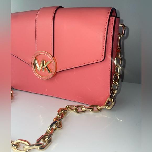 Michael Kors Carmen Medium Convertible Shoulder Bag Grapefruit - Picture 11 of 14